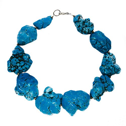 HONG BOCK design necklace / magnesite turquoise (natural shape).