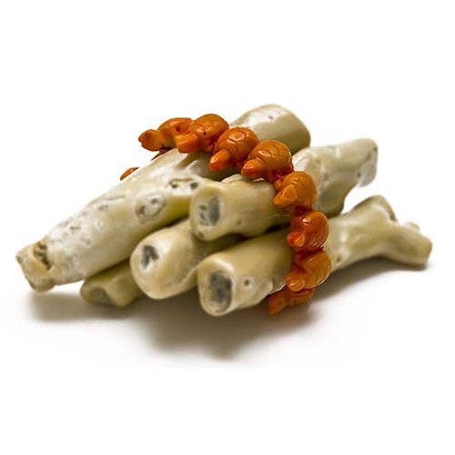 HONG BOCK-Bambuskorallen Schildkröten Armband Orange