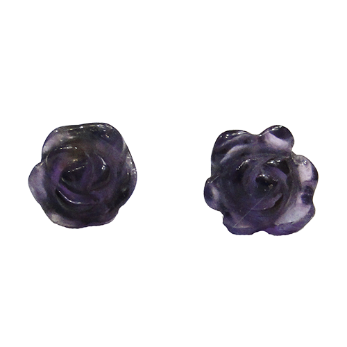 Earrings with amethyste roses in lila