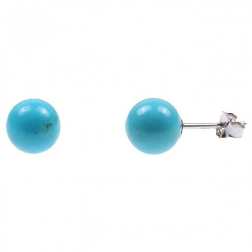 Turquoise Stud  8mm 925 Silver