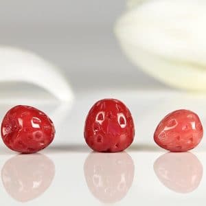 HONG BOCK-Naturkorallen Erdbeere in 8mm rot