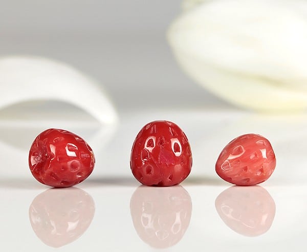 Naturkorallen Erdbeere in 8mm rot-0