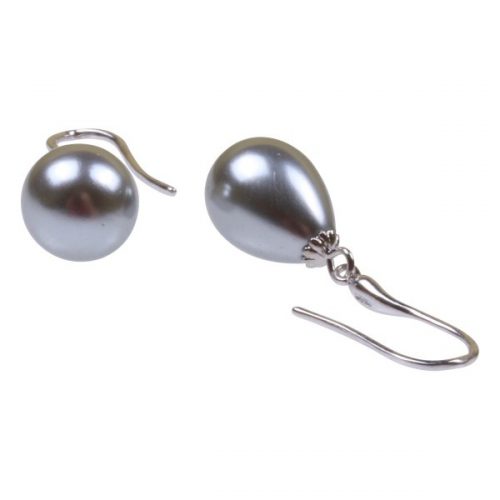 Drop shell earrings 10mm gray