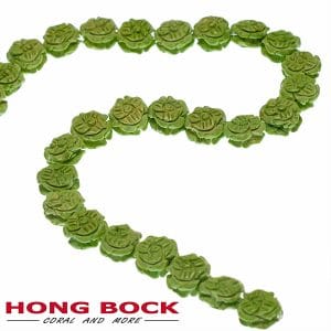 Magnesit flower string in green in 14mm