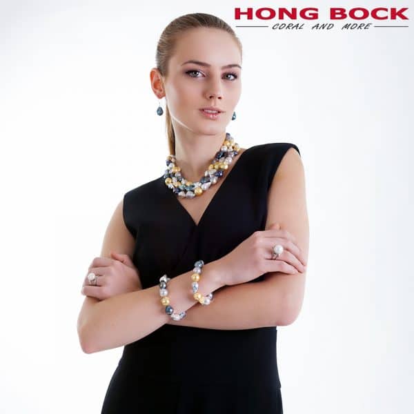 HONG BOCK-Süsswasser Perlen Barocke Armband in Mutiecolour -2683