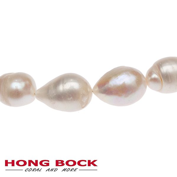Süsswasser Perlen kette Barocke in 10x15mm weiß-2129