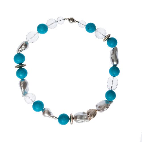 Design necklace von baroque peals and turquoise howlith