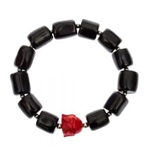 HONG BOCK-Koralle Armband in schwarz und rot, elastic
