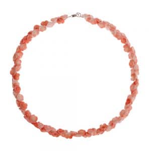 Bamboo coral flower chain in rosa-white  45cm long