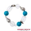 HONG BOCK-Design - Barockperlen-Armband mit Bergkristallen und türkisfarbenen Howlithen-2236