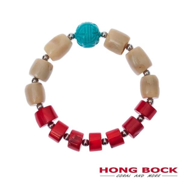 HONG BOCK-Design Armband in Koralle und Türkis-2230