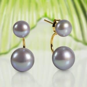 HONG BOCK GG 585 Studs pearl in gray