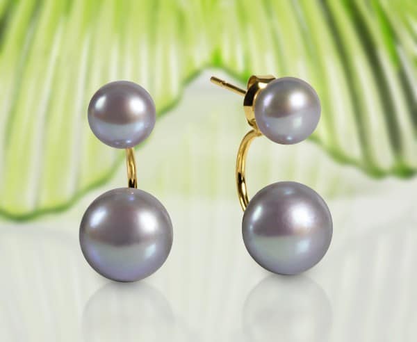 HONG BOCK GG 585 Studs pearl in gray
