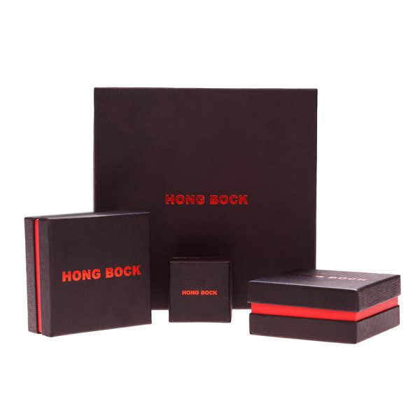 HONG BOCK-Design -Ohrringe aus roten Achat und schwarze Onyx-2678