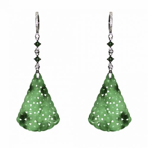 HONG BOCK-Design Ohrringe Jade und Diamant