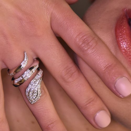 HONG BOCK diamond ring with snake motif.