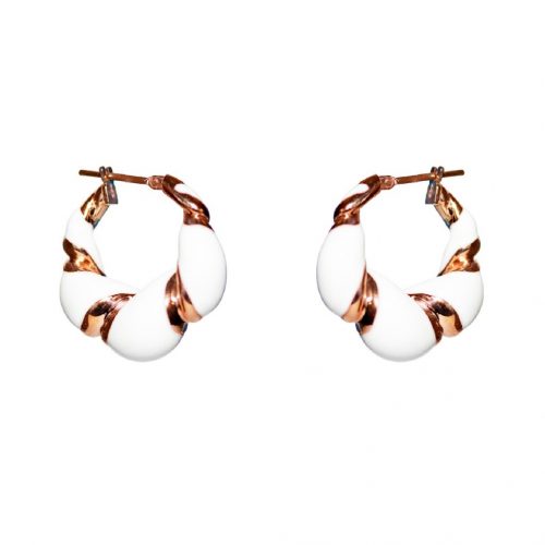 HONG BOCK hoop earrings made of enamel and 750 K GG